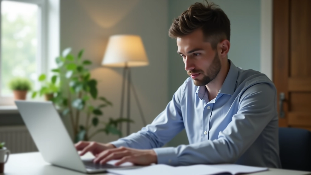 Person reviewing financial goals and adjusting budget plans in modern home office