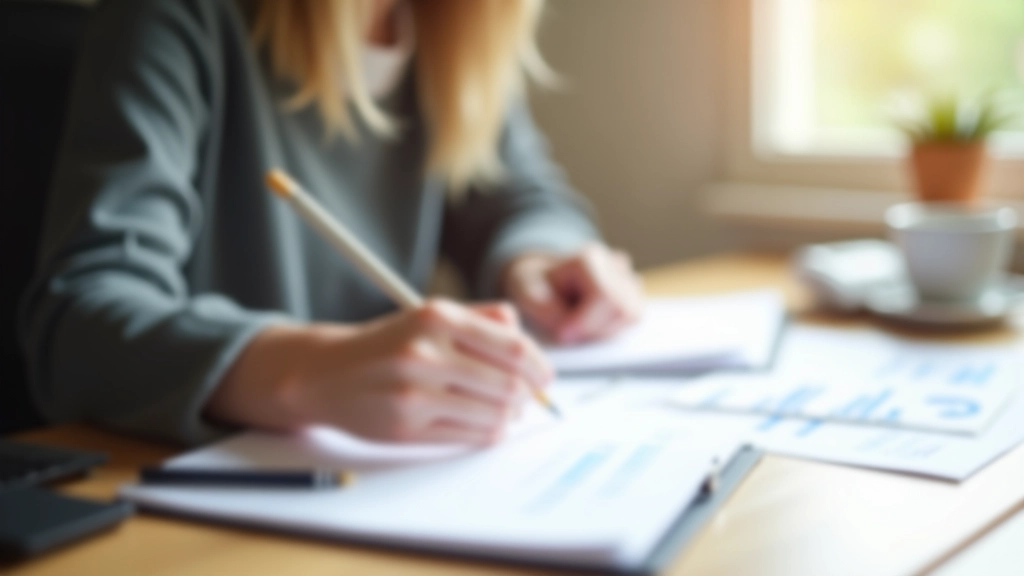 Adult engaging in personal expense tracking and financial planning
